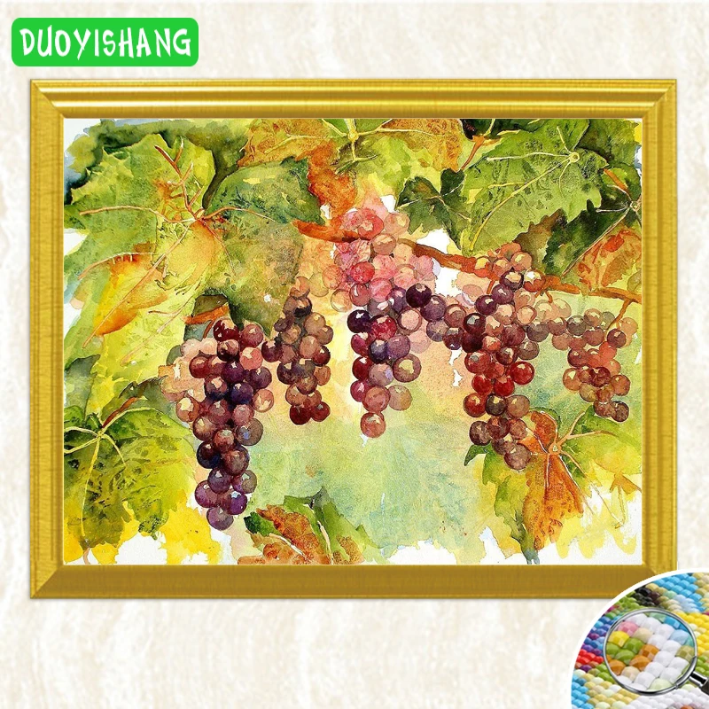 

DUOYISHAN 5D DIY Diamond Painting"Grapes Fruits"Full Square Diamond Embroidery Painting Rhinestones Mosaic Picture Home Decor