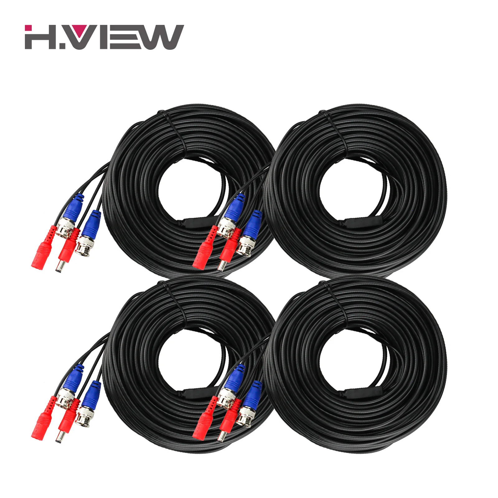 H.View CCTV Cable 30M/40M/20M BNC & DC Plug Video Power Cable for Wired