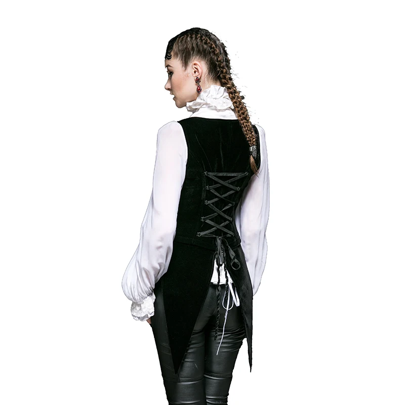 PUNK RAVE Gothic Women's Black Red Vintage Jacket Coat Steampunk Palace Vintage Style Embroidery Flower Swallowtail Short Coats