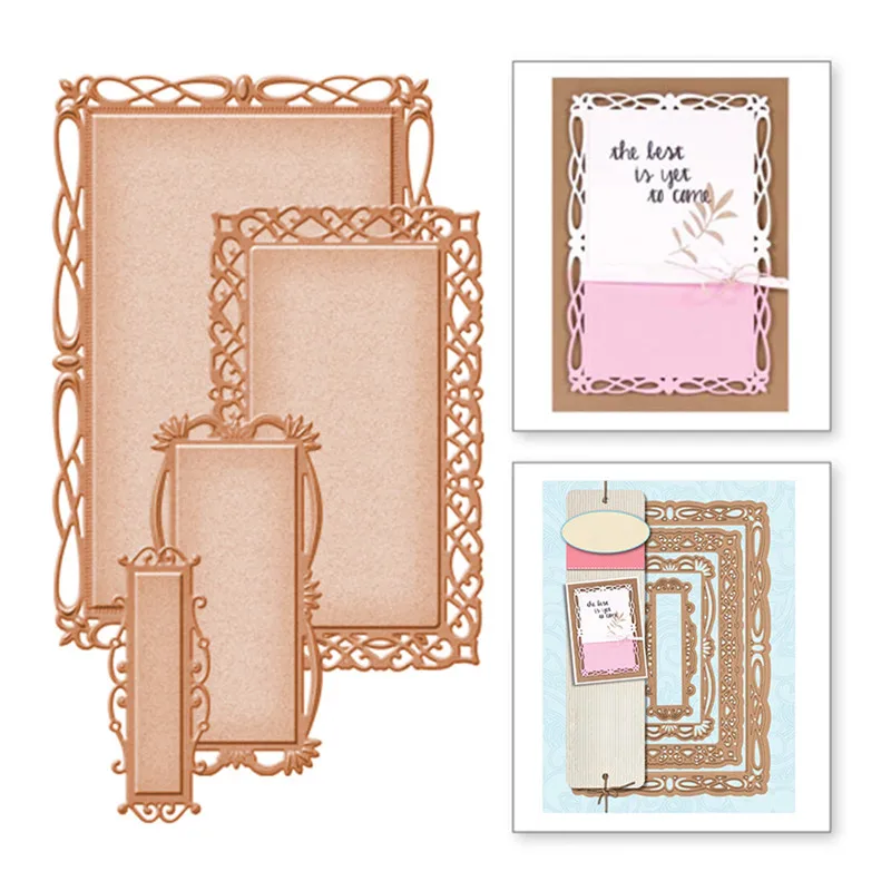 

YaMinSanNiO Frame Metal Cutting Dies Scrapbooking Background Craft Dies Card Making Embossing Rectangular Die Cuts New 2019