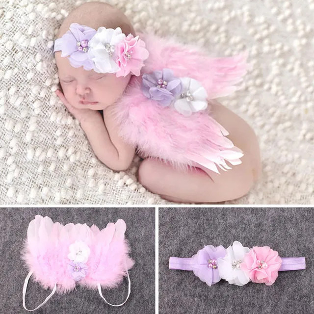 Newborn Angel Wings Photo Props Baby Headbands New Born Infant Newborn Angel Wings Photo Props Baby Headbands New Born Infant Photography Accessoires Atrezzo Fotografia
