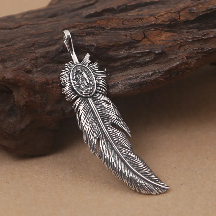 

Cluci Cage Pendants Choker Necklace Asg Manufacturers Wholesale S925 Pure Fashion Pendant Retro Classic Thai Eagle Feathers