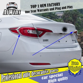 

Aiwins TAILLIGHT TRIM FIT FOR 2015 2016 HYUNDAI SONATA LF ABS CHROME 9th REAR HEADLIGHT TAIL LIGHT LAMP COVER TRIM MOLDING