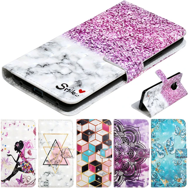 

Pink Triangle Wallet Folio Purse Case For Huawei Mate 20 Pro P8 Lite 2017 GR3 PU Leather Flip Cover shockproof Capa Coque