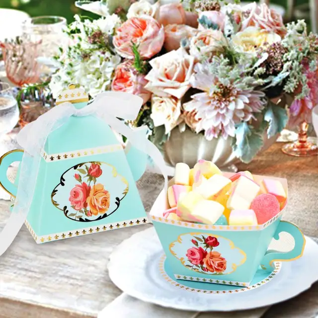 Ourwarm 20pcs Gift Box Tea Party Decorations Tea Cup Teapot