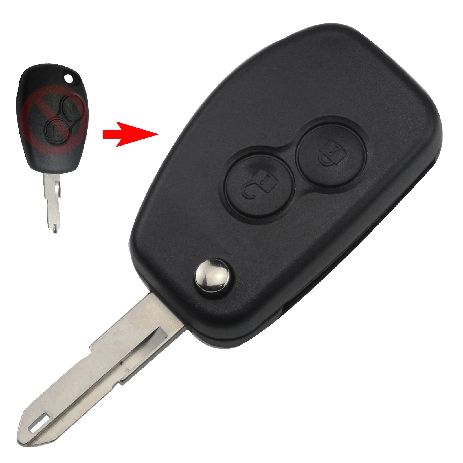 Keyforkess 10pcs 2 Pulsante di Vibrazione A Distanza Chiave Borsette per Per Renault Megane Modus Espace Laguna Duster DACIA Logan Sandero clio Fob -