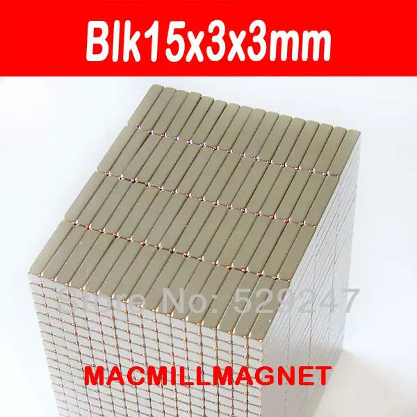Высококачественный неодимовый магнит 15x3x3 м редкоземельный маленький сильный