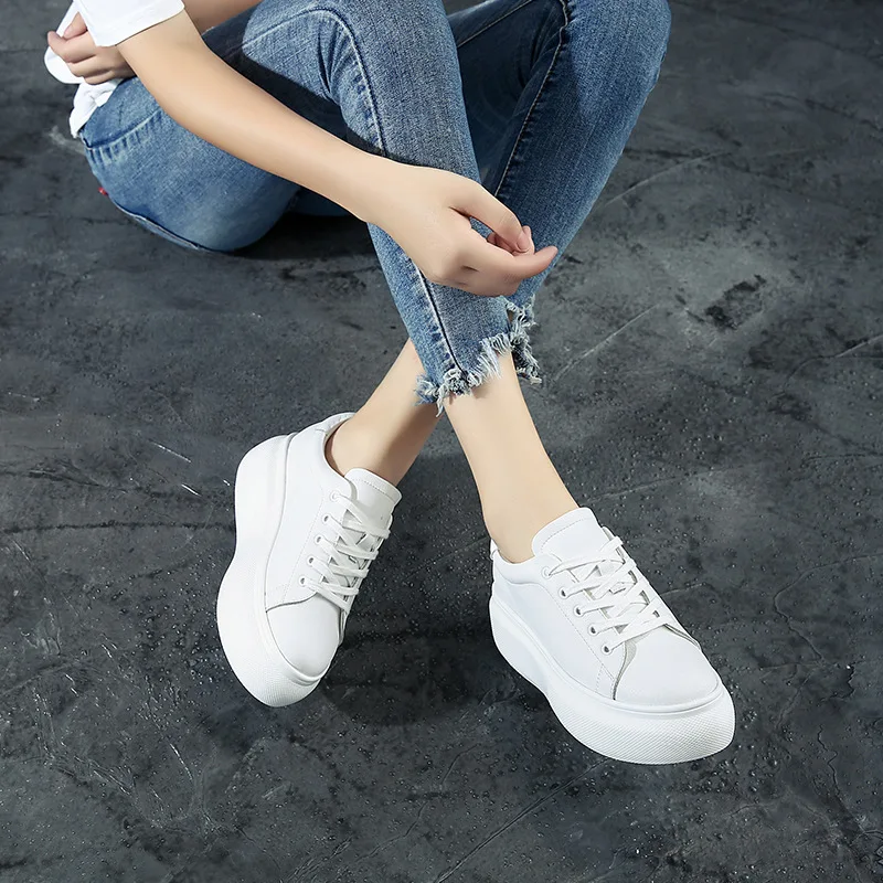 Tendance Femmes 2018 Couleur Plat Confortable Pur En Automne Cuir Nouvelle Semelle Casual Simple Chaussures Solide Épaisse Sauvage Mode Chaussures PrvPpwqS