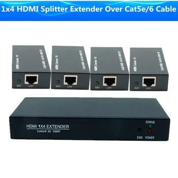 

Super Quality 60m 1x4 HDMI POE Extender/HDMI Amplifier/HDMI Splitter With No Delay No Loss Over UTP/STP RJ45 CAT5e CAT6 Cable