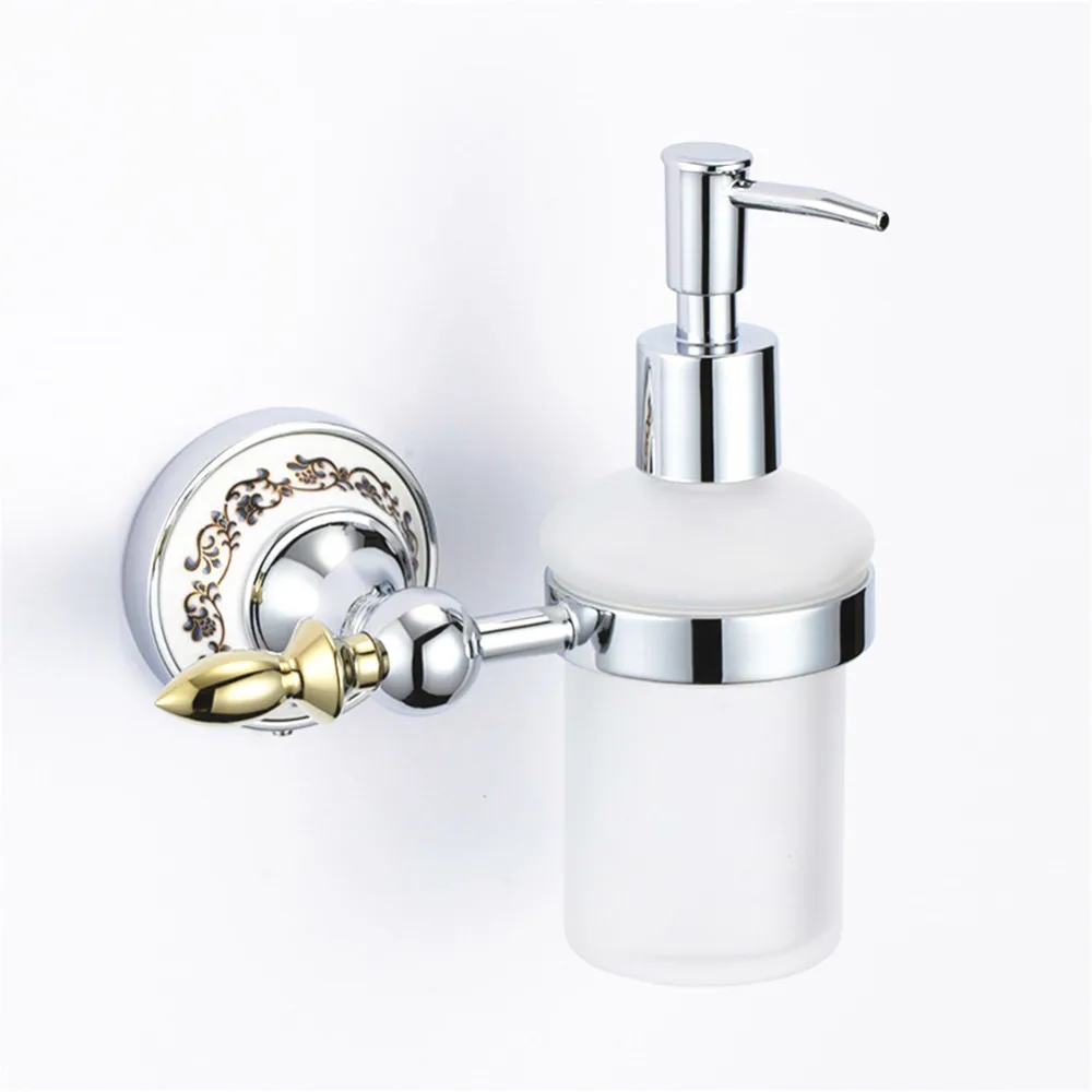 Vintage Ceramic Plated Wash Liquid Soap Dispenser European Gold