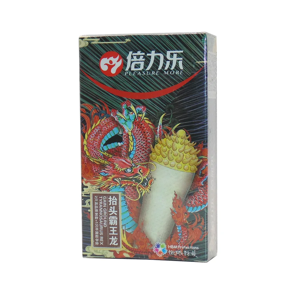 

2Pcs/Box Men Sexual Thickening Enlarge Condoms Adult Natural Latex Fun Spike Sex Toys Delay Thorn Flexible Condom