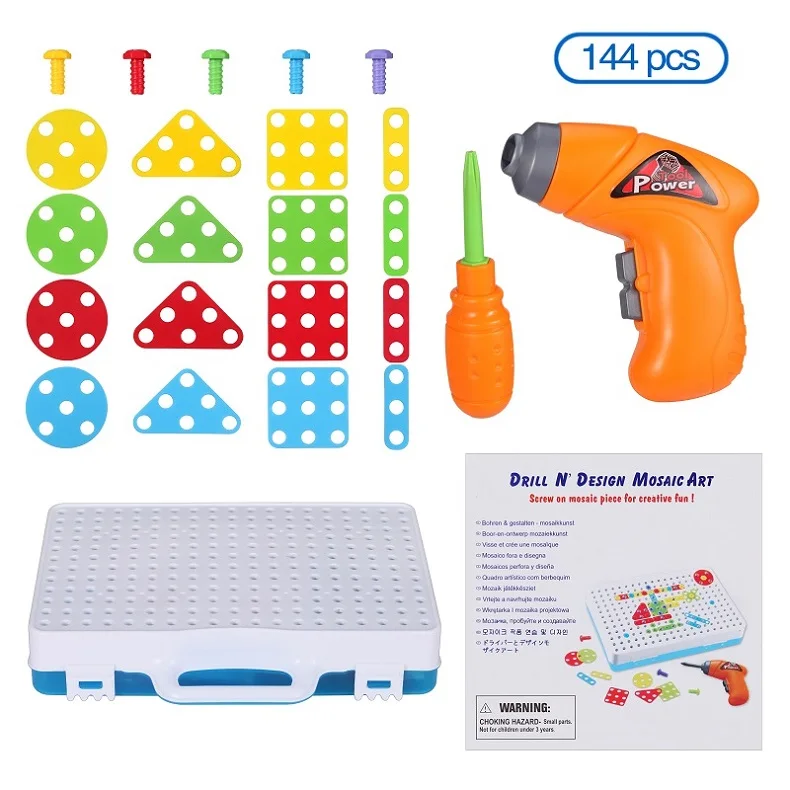 Children Drill Toys Puzzle Construction Toys for Boys Girls kids Education Puzzle Blocks Drill Toy Learning Educational Puzzles