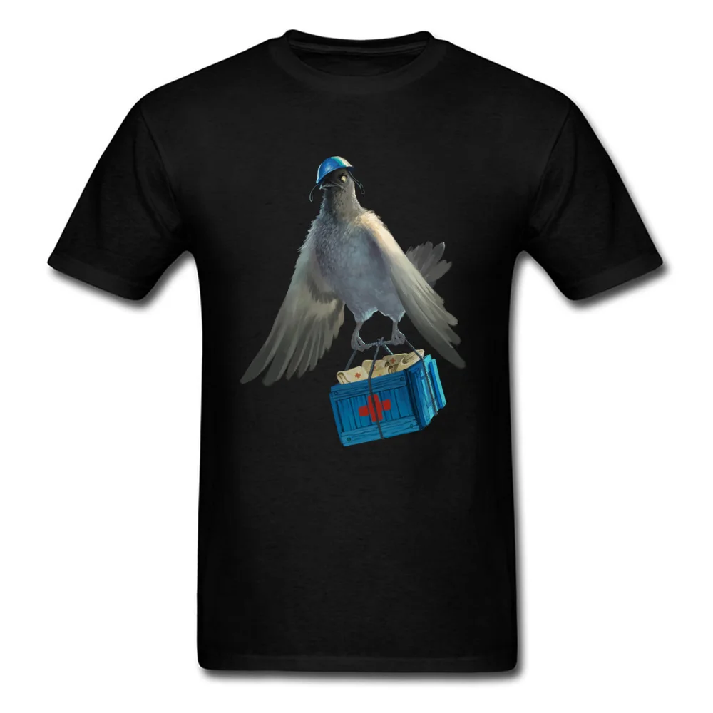 

2018 New Coming Men Pigeon Print T Shirt Unique Cartoon Portrait Classic Painting Male Short Sleeve T-shirt
