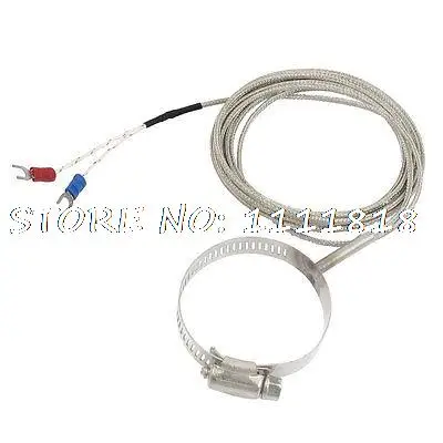

5.5cm Pipe Clamp Hoop 4 Meters Braided Wire 0-400C K Type Thermocouple Sensor