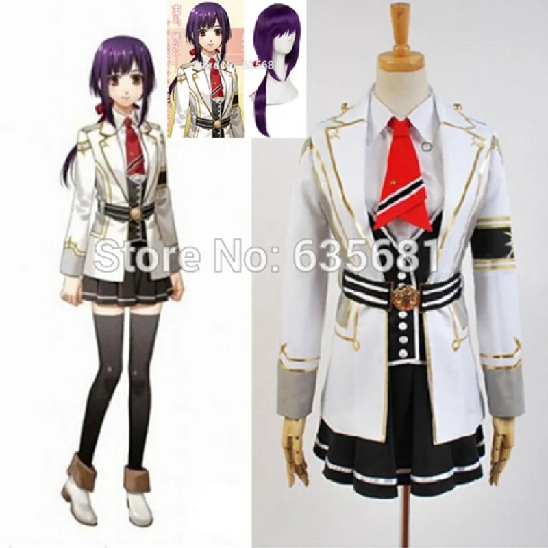 Cos Kamigami no Asobi Yui Kusanagi героиня косплей парик длинные фиолетовые прямые волосы с