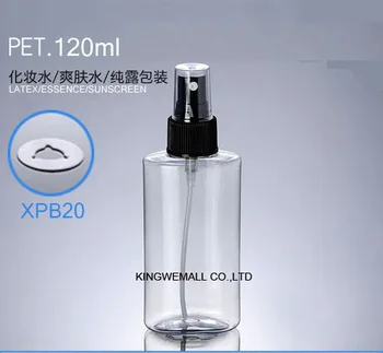

300pcs/lot 120ml Clear Empty Plastic PET Refillable Spray Flat Shape Bottle with Nozzles Cosmetic Atomizer Containers