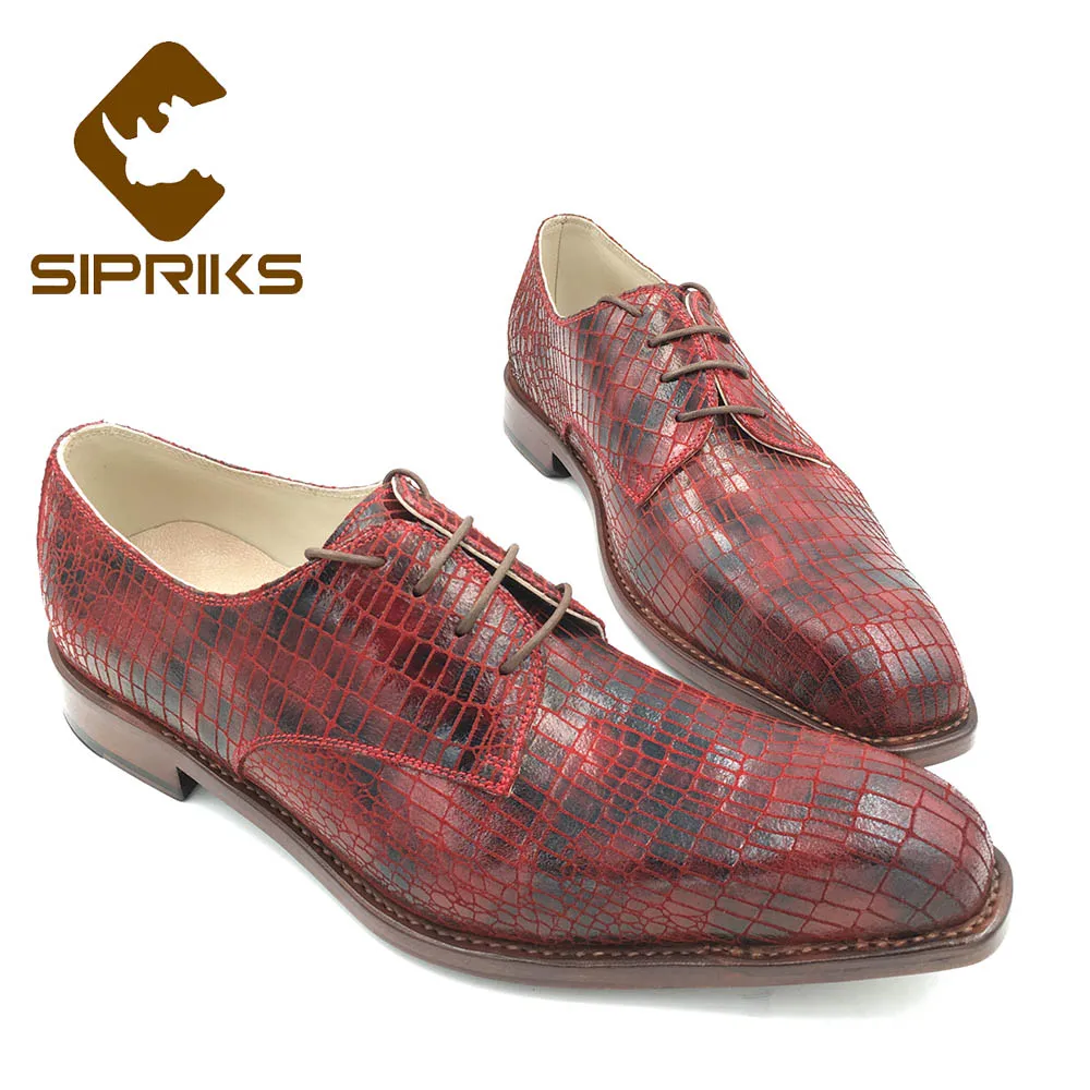 

Sipriks Italian Handmade Mens Goodyear Welted Dress Shoes Fashion Boss Business Office Derby Shoes Lace Up Gents Suit Social 45