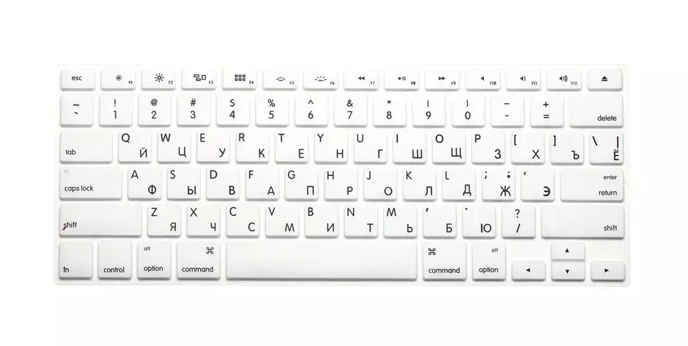Защитная пленка для клавиатуры с русскими буквами для Macbook Air Pro retina 1" 15" 1", чехлы для ноутбуков Mac book 13 15, версия США - Цвет: White