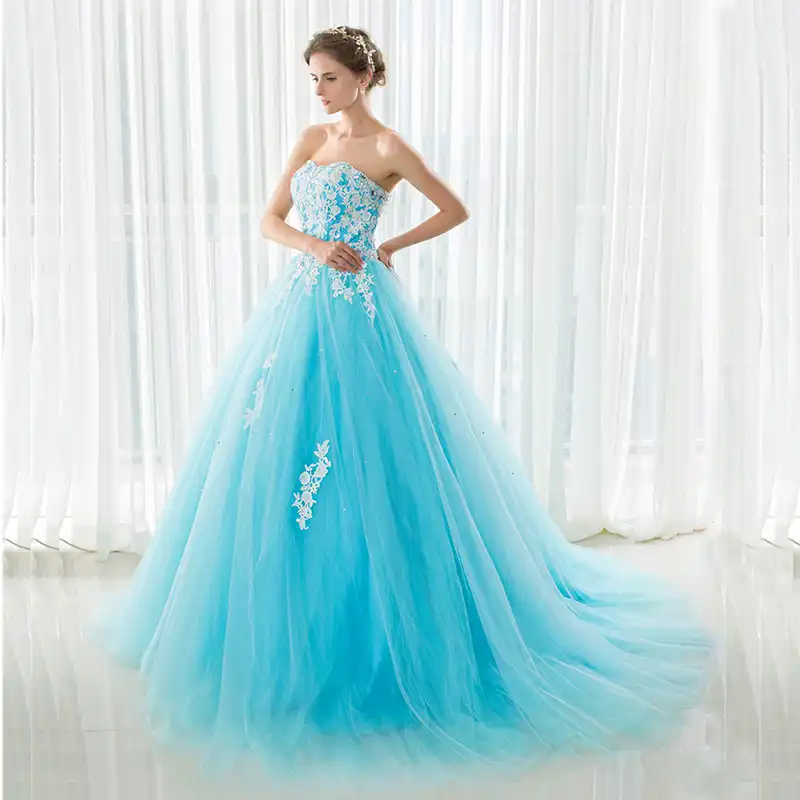 vestido de 15 anos turquesa