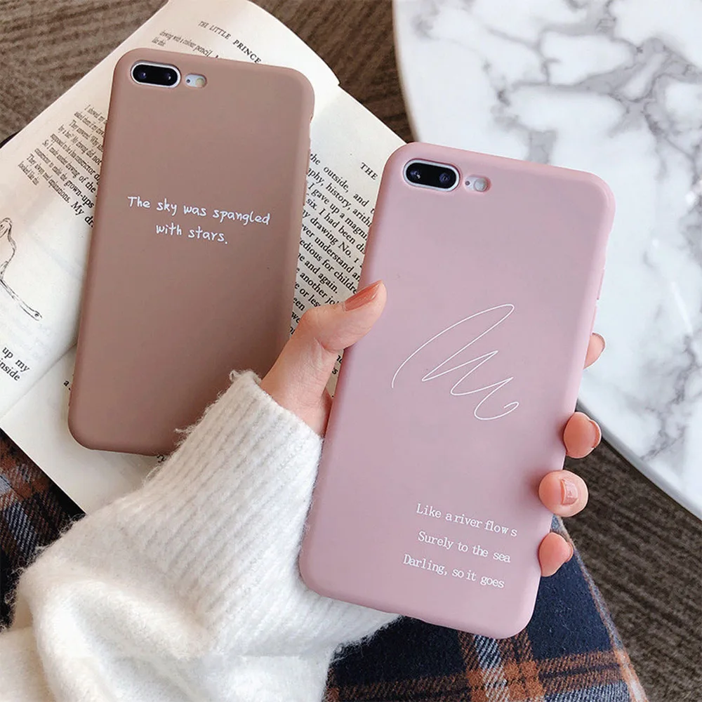 Pink Girl Soft TPU Phone Case For iPhone 7 8 Plus 6 6s X XR XS Max Cases Cute Cartoon Ultra Thin Silicon Cover For iPhone 8Plus