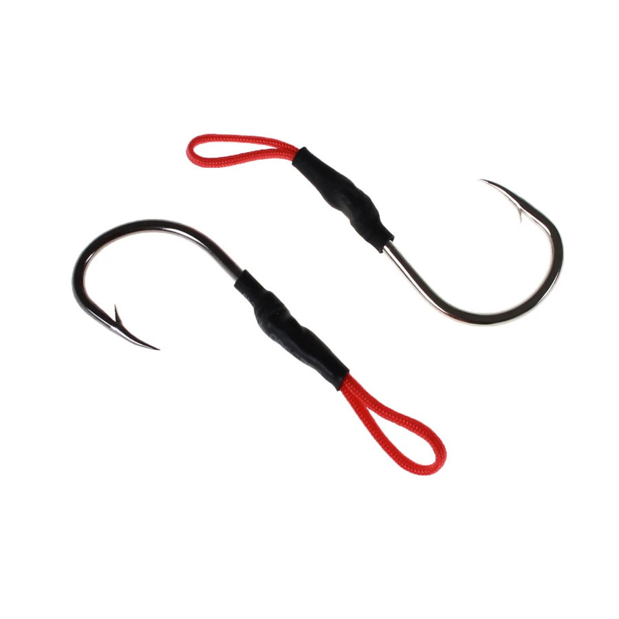 

10Pcs/Set Jigging Spoon Fishing Hook for Lake High Carbon Fishhooks with Line Saltwater Jig Wobbler Minnow Crankbaits 1/0-5/0#