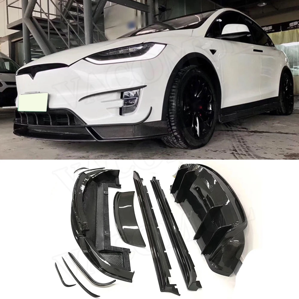 Us 339915 15 Offcarbon Fiber Car Front Rear Bumper Lip Splitters Diffuser Spoiler Side Skirts Body Kits For Tesla Model X Car Styling In Bumpers