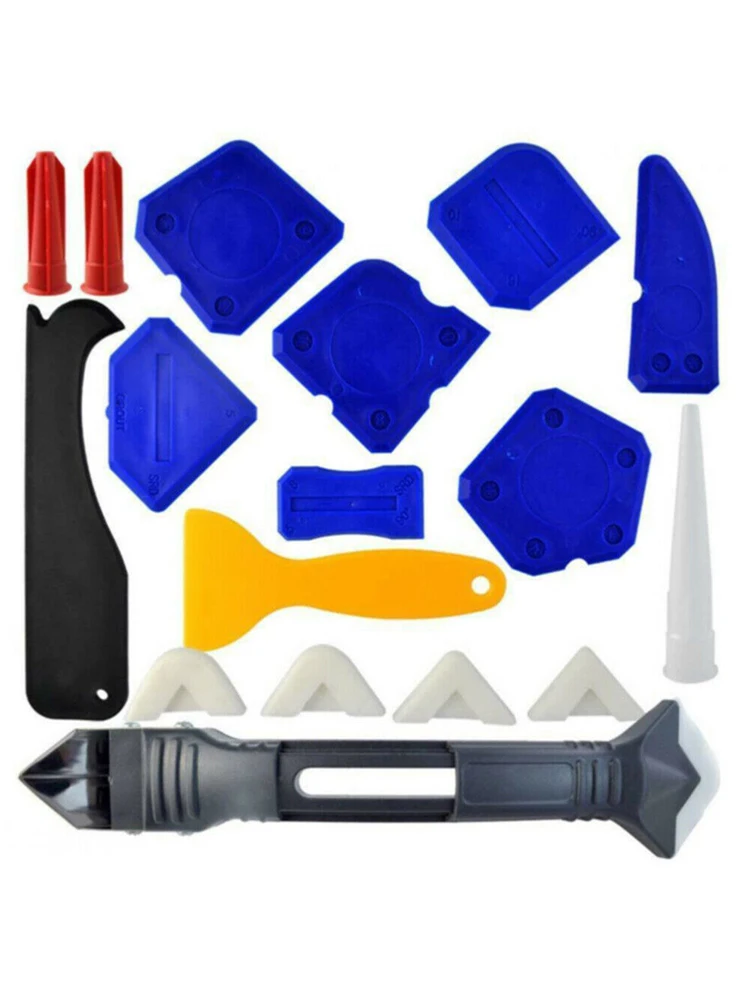  18pcs /set Blue Silicone Sealant Spreader Spatula Scraper Cement Caulk Removal Tool Kit Home & Gard