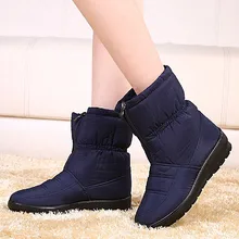Mode Winter Frauen Stiefel Weibliche Wasserdichte Zip Stiefeletten Unten warmer Schnee Stiefel Damen Schuhe Frau Botas Mujer Plus Größe 35-42