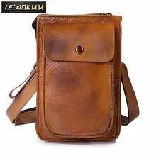 Quality Leather Multifunction Casual Daily Fashion Small Messenger One Shoulder Bag Designer Waist Belt Bag 6" Phone Pouch 021lg