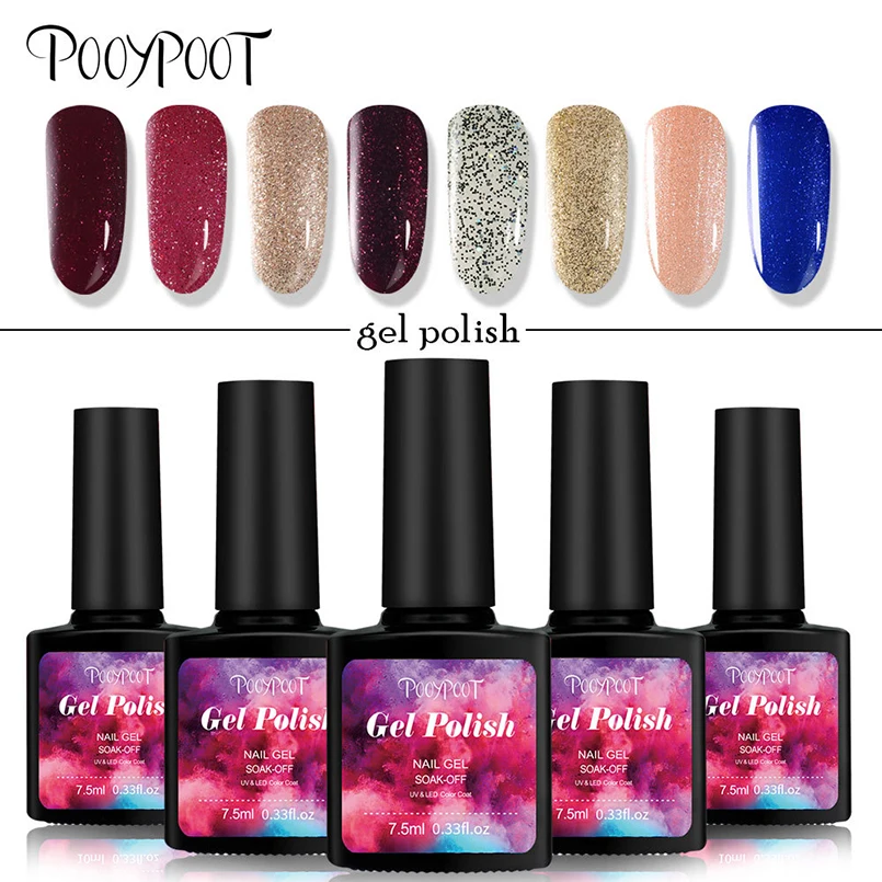 

15 Colors Diamond Glitter Gel Nail Polish Gel Manicure 7.5ML Soak-off UV LED Nail Gel Shinny Nail Art Decoration UV Lacquer