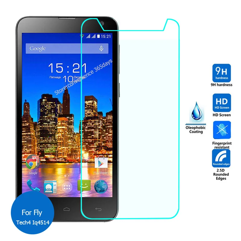 

For FLY Evo Tech 4 IQ4514 Tempered Glass Screen Protector 2.5 9h Safety Protective Film on Tech4 Iq 4514 5.0inch