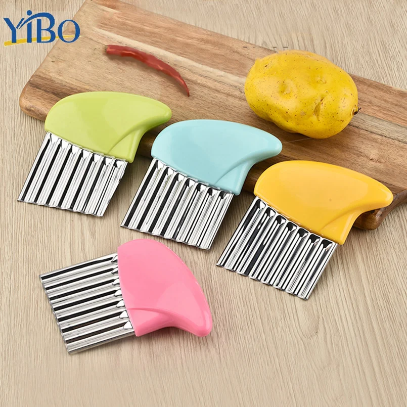 

Cute Colorful Potato Wave Cutter Mini French Fries Slicer Chips Knife Sharp Stainless Steel Blade Crinkle Cutter Kitchen Tools