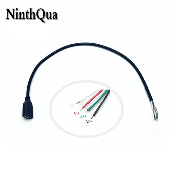 

NinthQua 1pcs 30cm Micro USB Female Jack Power Cable 4Pin V8 Black Charging Data Transmission Connector