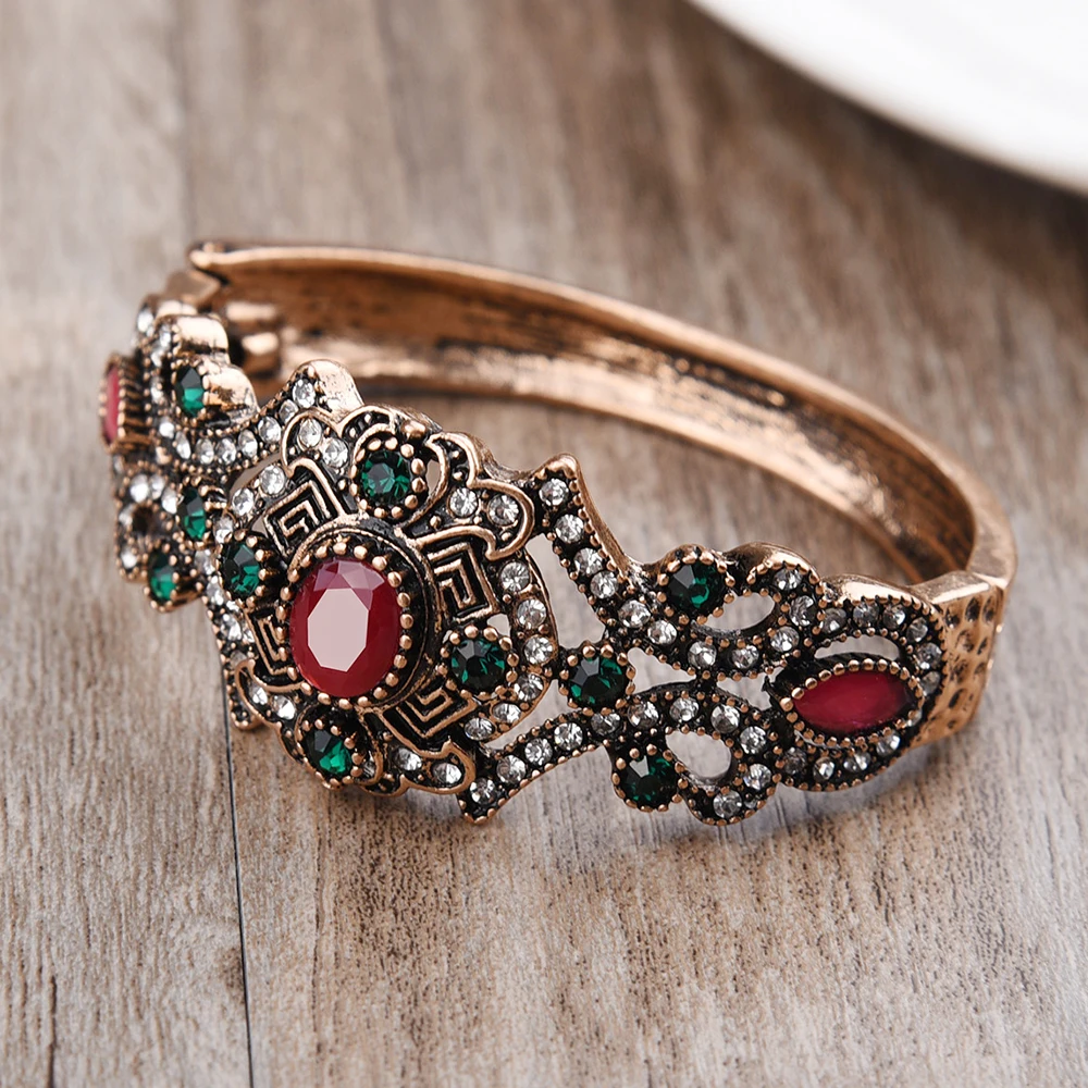 JOYME Luxury Brand Bracelet Bangles Bohemian Vintage Arm Cuff Top Resin