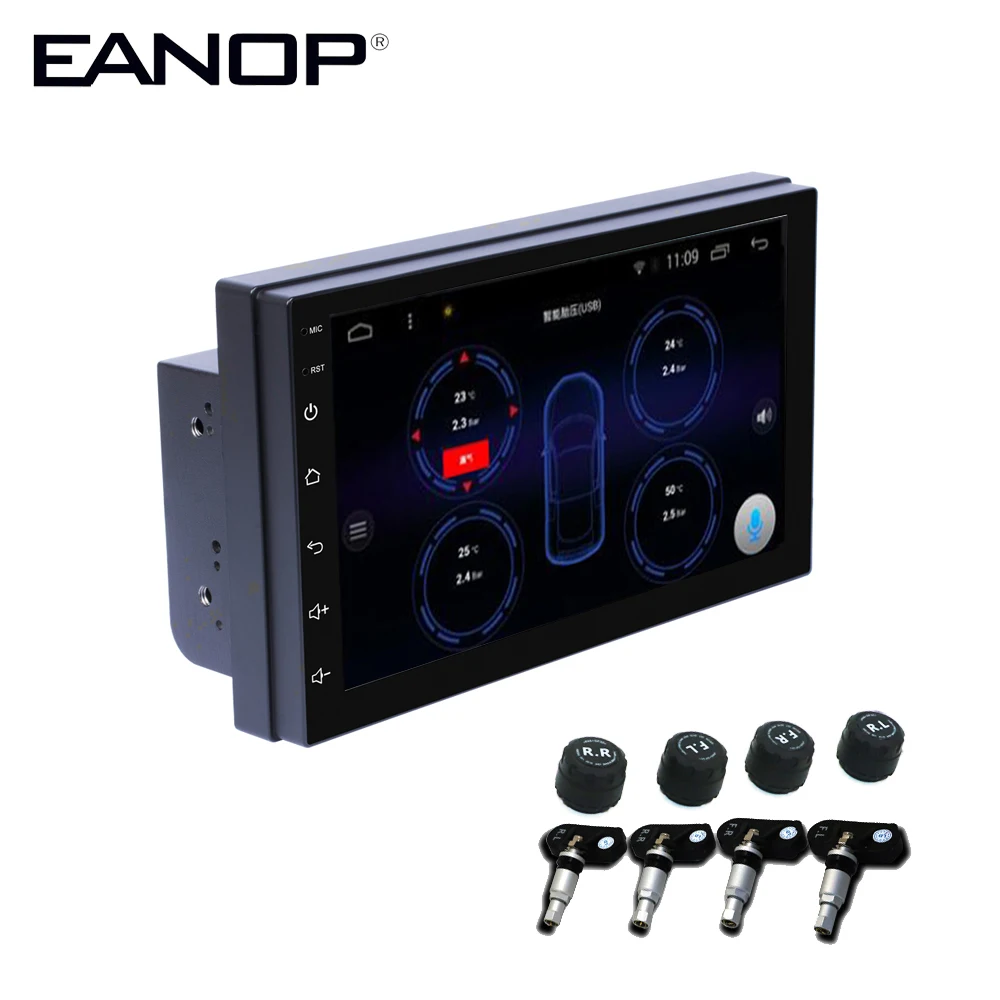 

EANOP Android 8.1 Car mp5 Player 7" Touch Screen 2 Din Quad Core Wifi Autoradio 1G+16G with TPMS Internal External 4 Sensors