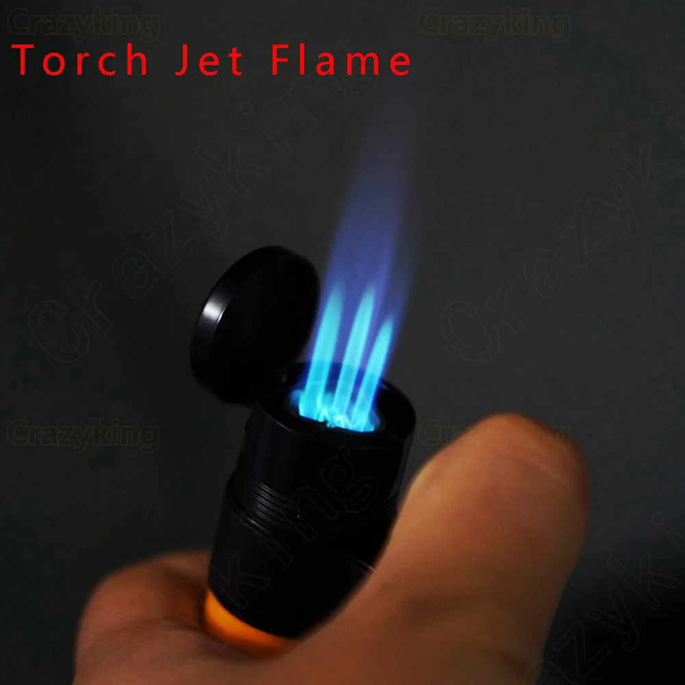 Creative 3 Torch Jet Flame Windproof Cigar Lighter Butane Gas Cigarette