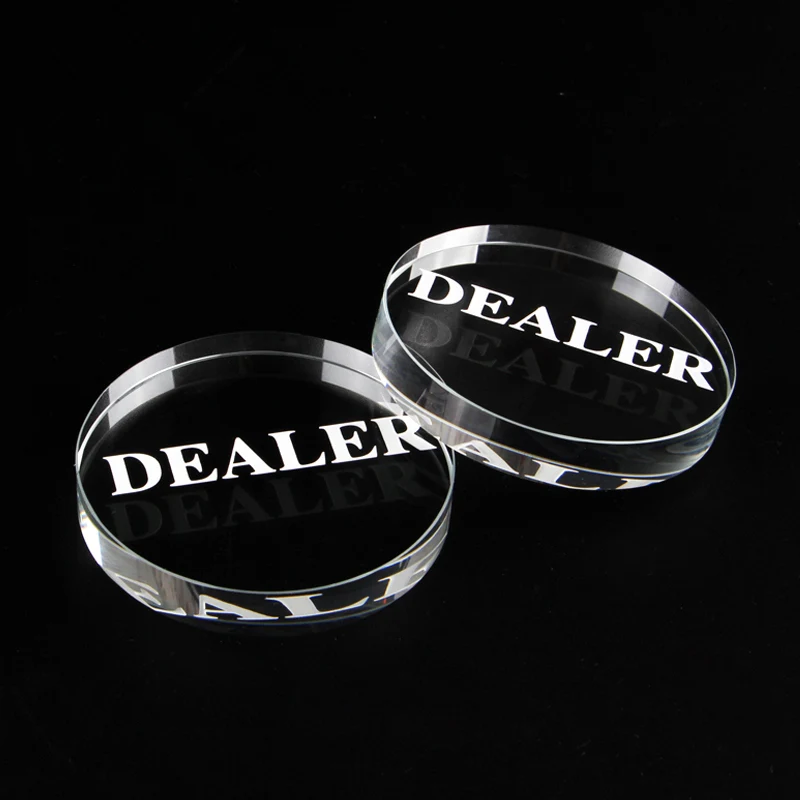Texas Holdem Crystal DEALER Poker Chips Poker Table Special Crystal Chip Matching Accessories Transparent DEALER