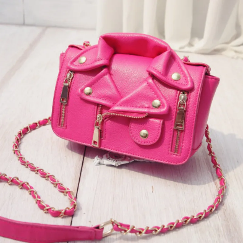 Новые европейские брендовые дизайнерские сумки для цепного привода мотоцикла женская одежда сумка на плечо куртка с заклепкой сумка-мессенджер женские кожаные сумки - Цвет: Розовый