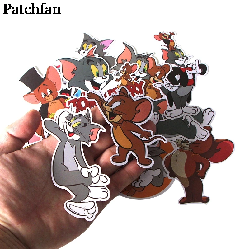 Patchfan 17 шт. кошка и мышь мультфильм забавные наклейки для скрапбукинга DIY ноутбук скейтборд мотоцикл Дома Декоративные значки A2011