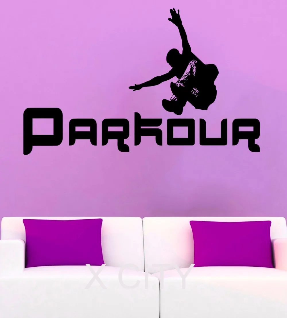 Parkour Wall Stickers Street Sport Vinyl Decals Cool Teen Room Home