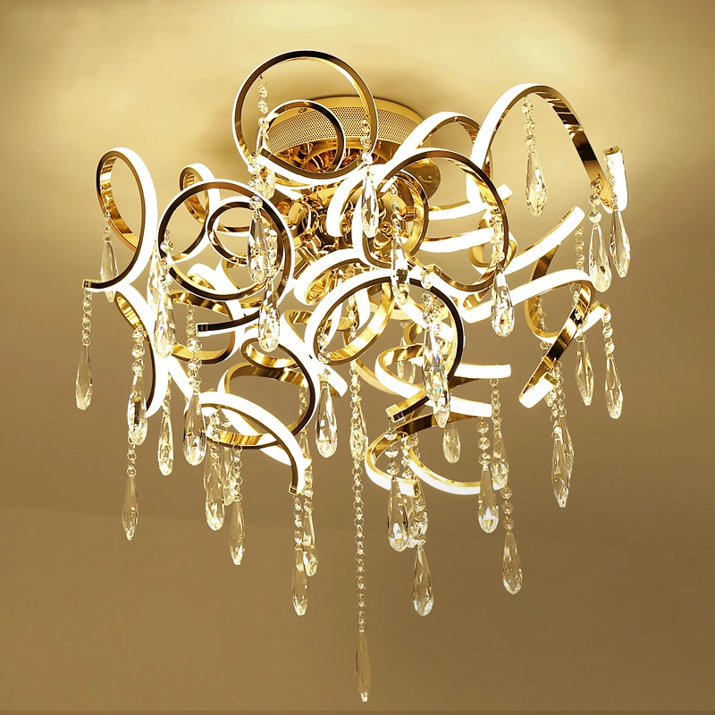 

Modern minimalist led ceiling lamp living room lighting creative personality crystal hall bedroom dining room lighting