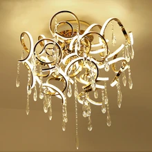 Modern minimalist led ceiling lamp living room lighting creative personality crystal hall bedroom dining room lighting modern minimalist golden led circular living room crystal lamp creative lamps atmospheric luxury hall ceiling lighting fixture