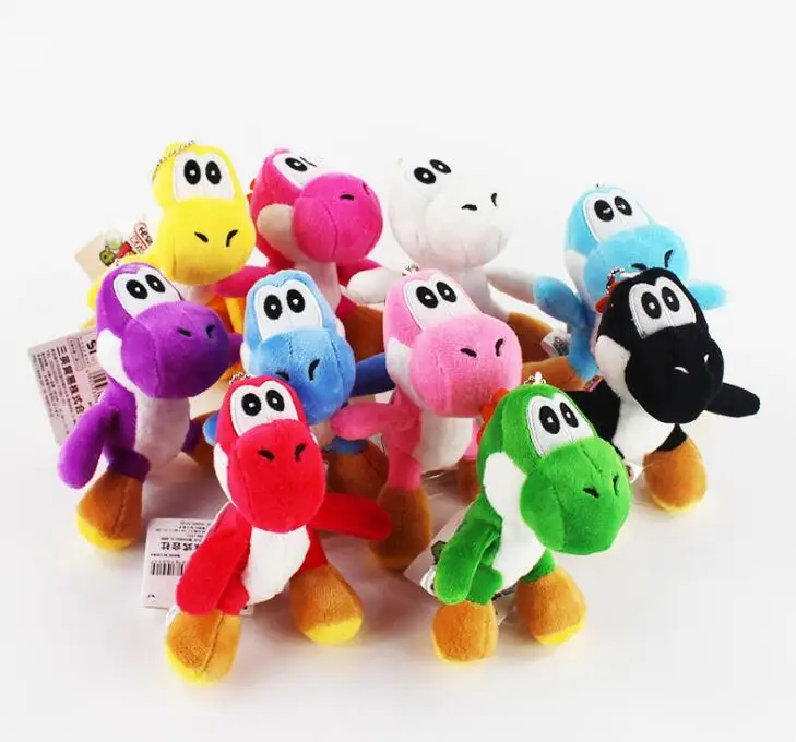 10cm Super Mario Bros Yoshi Stuffed Plush Toys With Keychain Pendant for Children hot