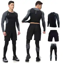 Для мужчин кальсоны для женщин зима фитнес Gymming спортивные костюм работает топ рубашки мальчиков + плотно шорты женщи