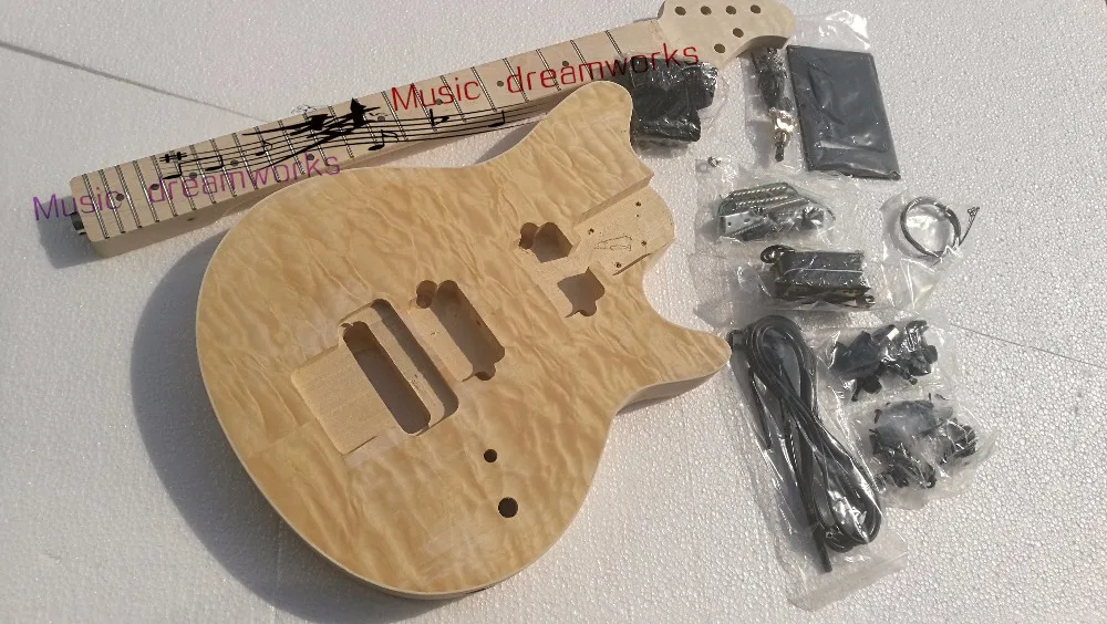 

China OEM Firehawk custom shop.electric guitar Unfinished guitar Electric Guitar Water ripples maple wood DIY GUITAR