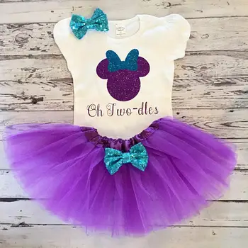 

Customize name Minnies Mouse Oh Twodles birthday infant bodysuit onepiece Tutu toodles Outfit Set baby shower party gifts