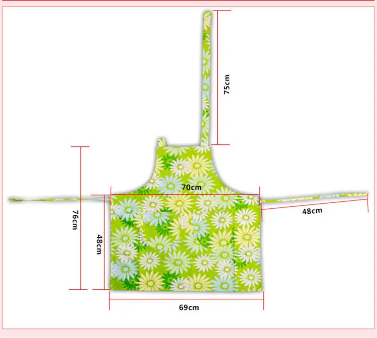 Красочные печатные фартуки из плотной хлопчатобумажной ткани для очистки фартуки для женщин кухонный помощник фартук для приготовления пищи Карманный горячая распродажа