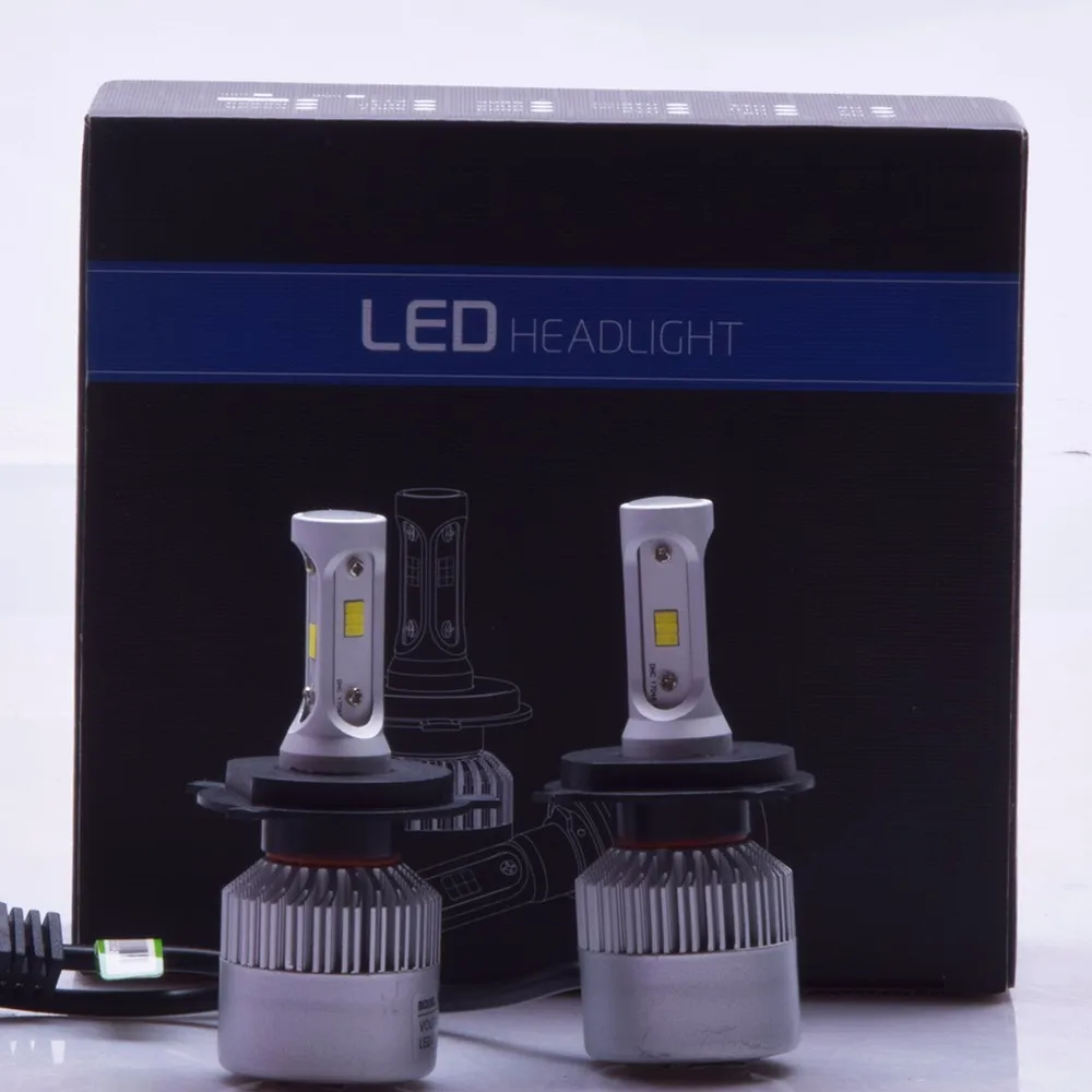 

2X S2 H4 CSP LED Headlight 72W 8000LM Car LED Headlights Bulb Fog Light 6500K 12V
