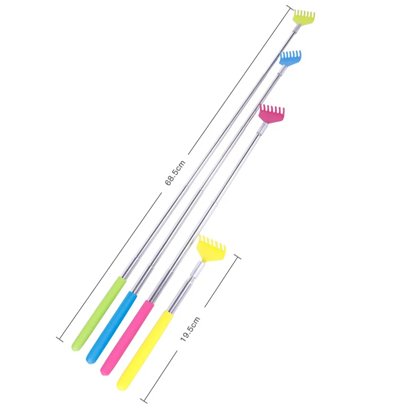 Stainless Steel Back Scratcher Portable Adjustable Extend Body Anti Itching Stick Scraping Back Extendable Telescoping Relief