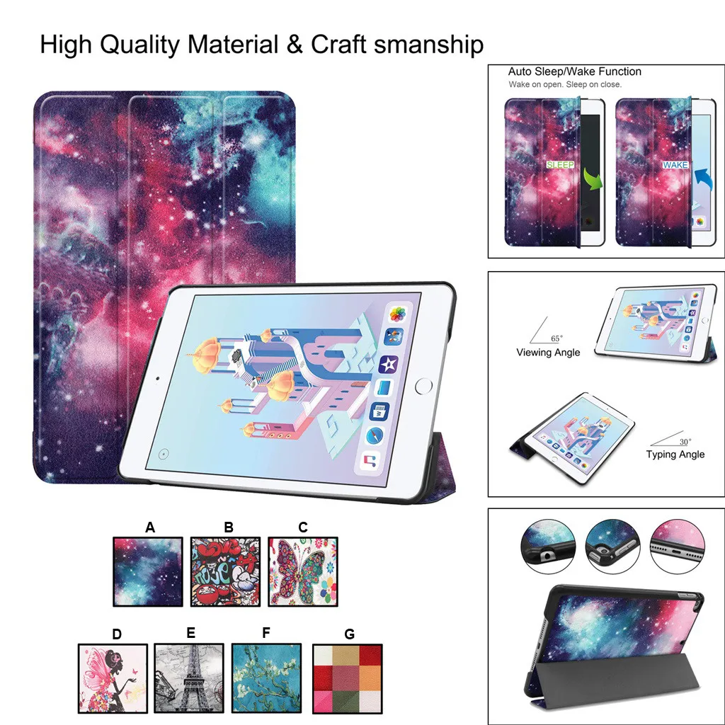 Складной чехол-кобура для планшета iPad MINI 5 7 9 дюйма Ультратонкий чехол-подставка с